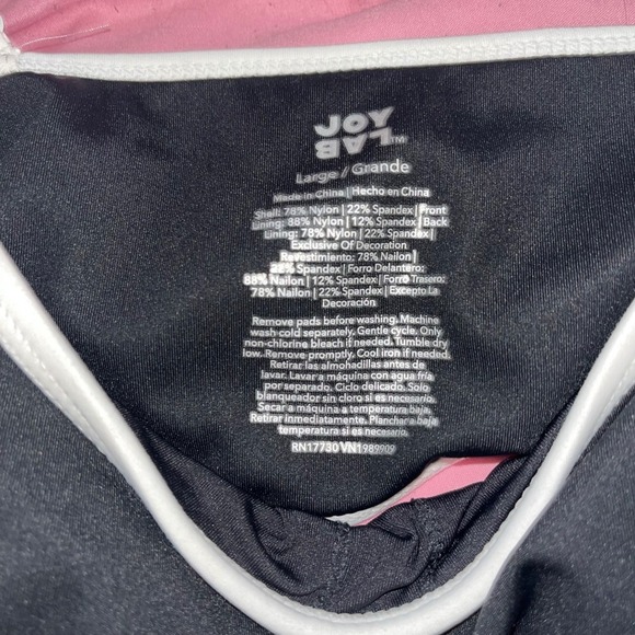 ✨JoyLab Womens Black and White Bralette Activewear Sports Bra Size Large NEW - Picture 4 of 4